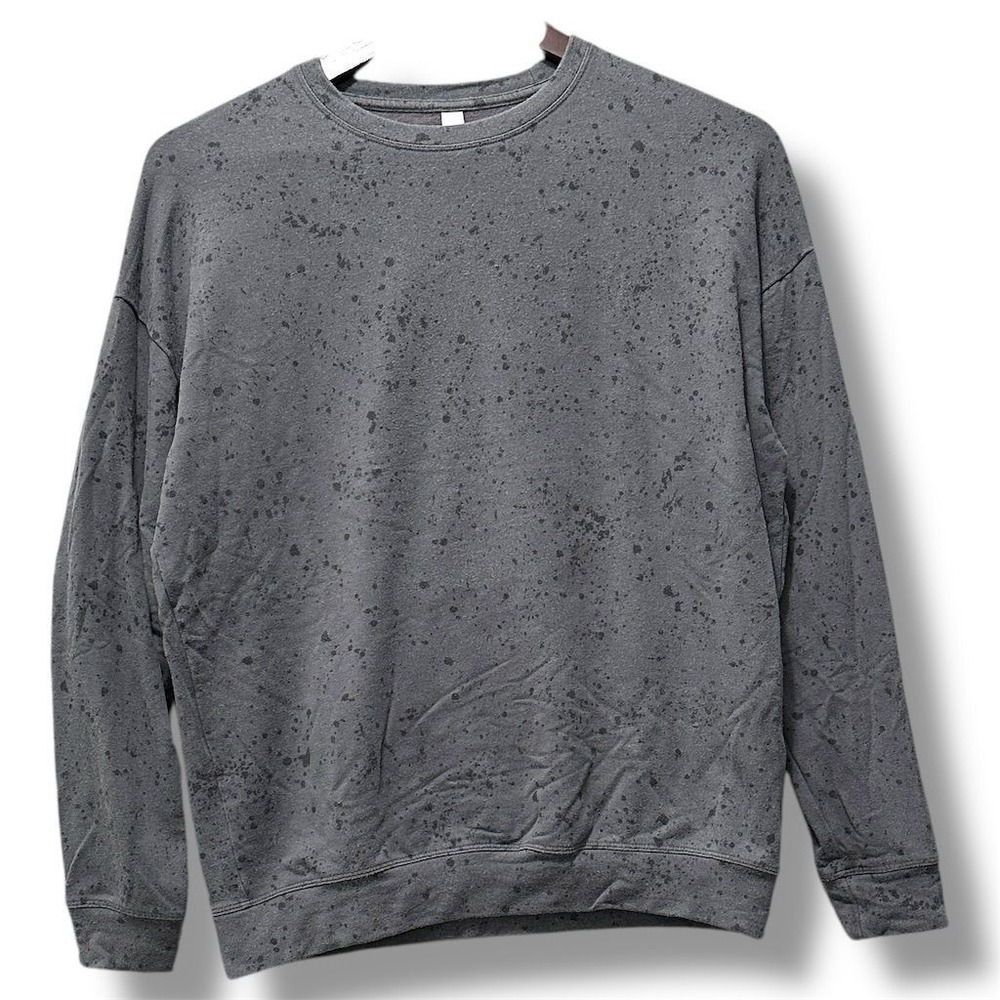 Athleta Women's XS Gray Splatter Crewneck Sweatshirt‎ Oversized Normcore Casual